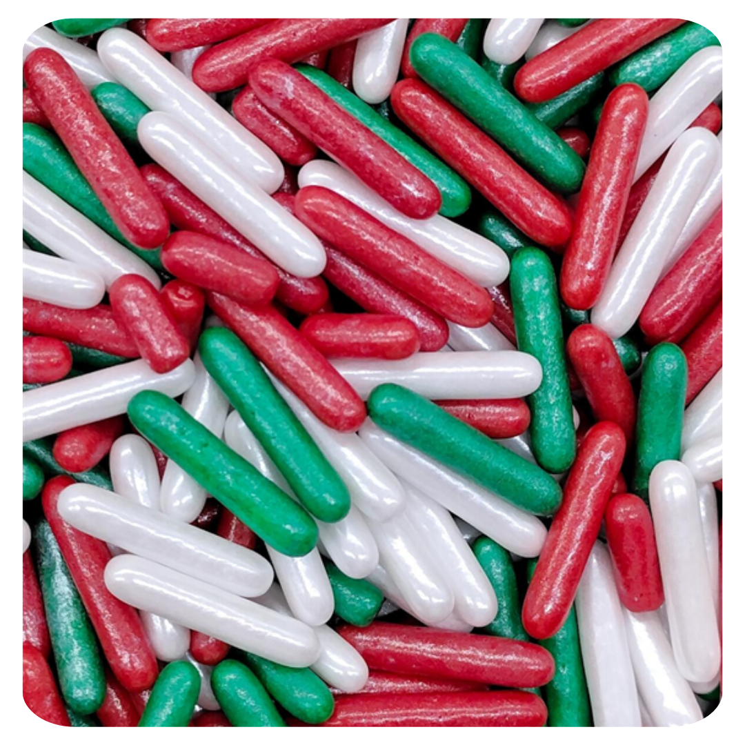 Christmas Rods 100g (3.5 oz) Sprinkles d'Art - Papagino Foods Inc.
