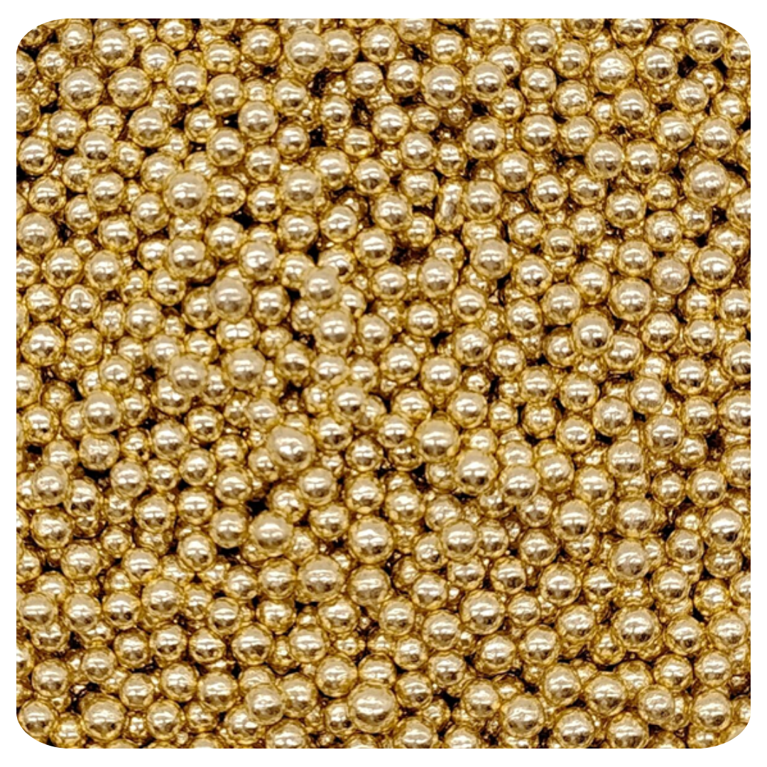 4MM Gold Sugar Pearl 100g (3.5 oz) Sprinkles d'Art - Papagino Foods Inc.