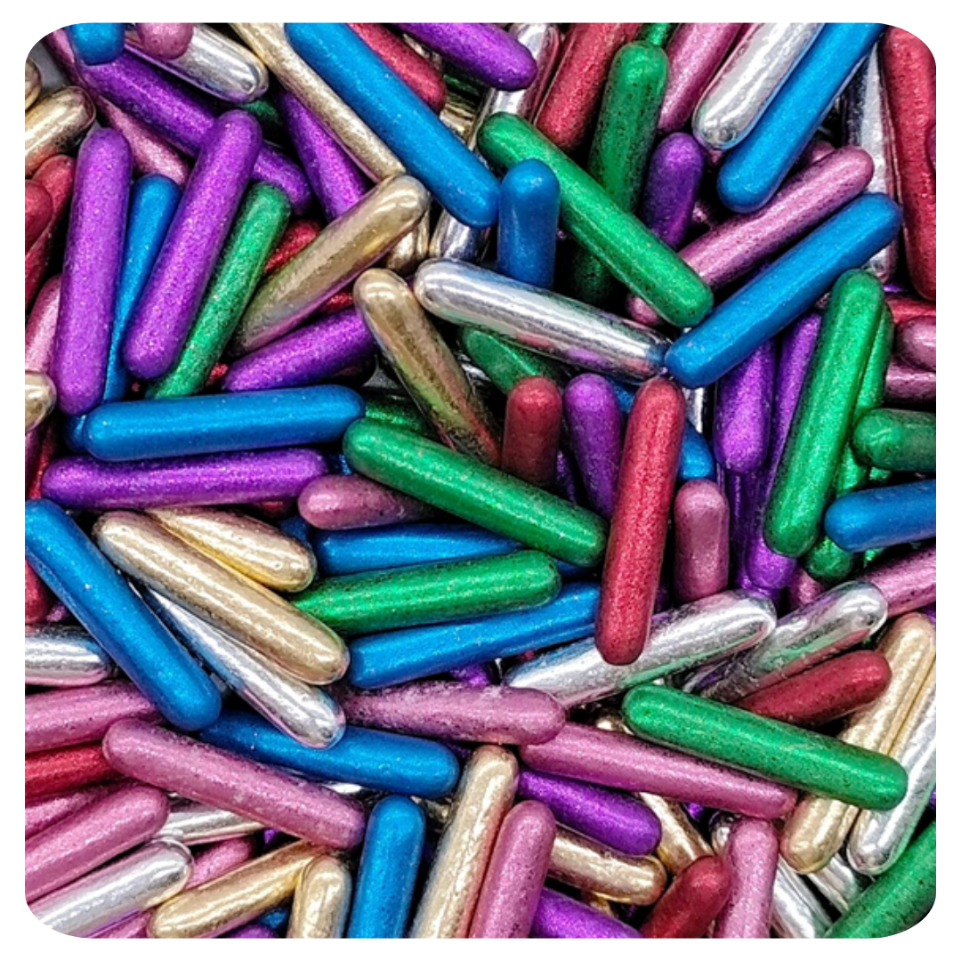 Vibrant Galaxy Metallic Rods 100g (3.5 oz) Sprinkles d'Art - Papagino Foods Inc.