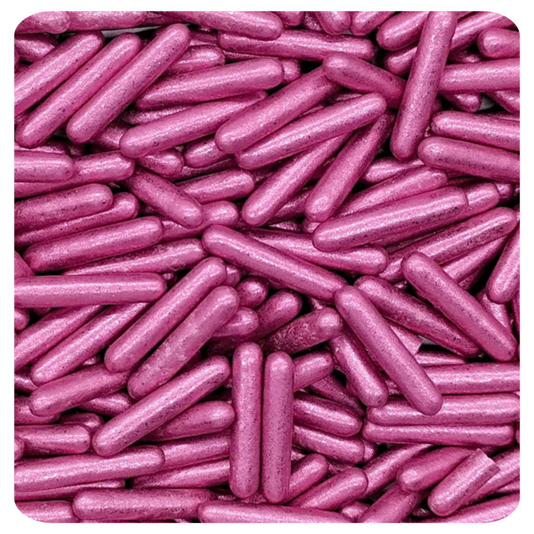 Barbie Pink Metallic Rods 100g (3.5 oz) Sprinkles d'Art - Papagino Foods Inc.