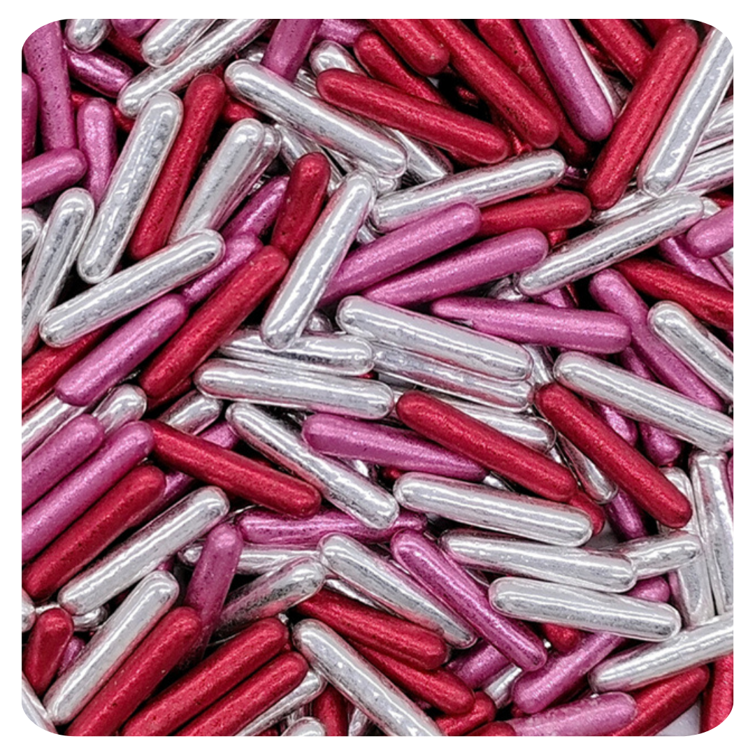 Love Passion Metallic Rods 100g (3.5 oz) Sprinkles d'Art - Papagino Foods Inc.