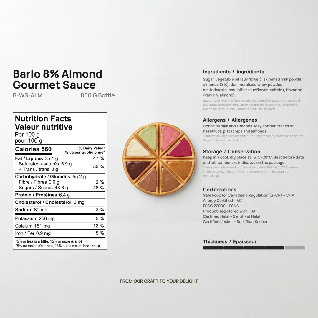 Barlo Almond Gourmet Sauce 800 grams