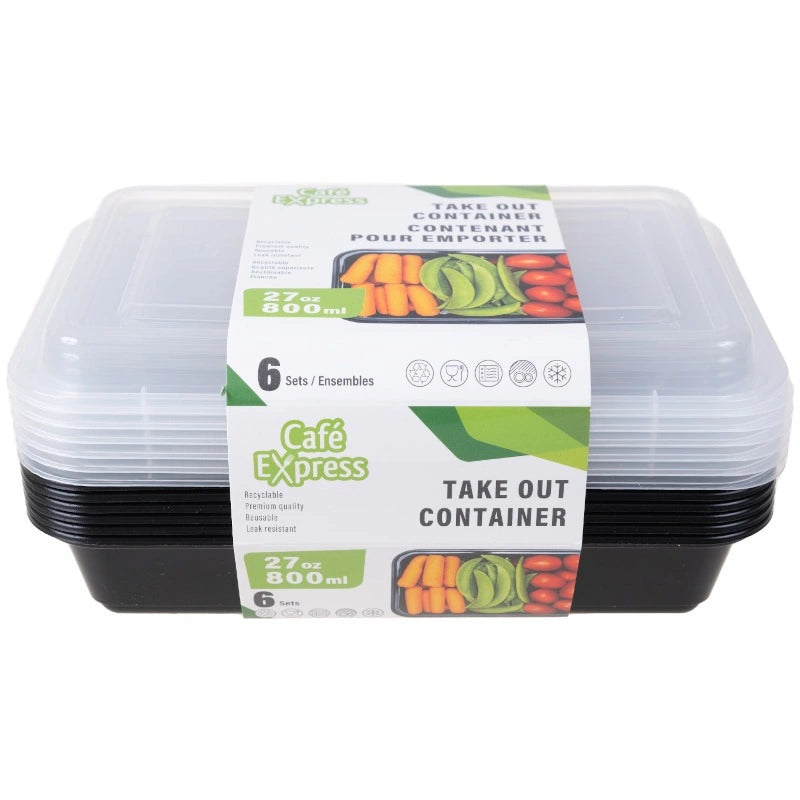 Cafe Express 27oz Takeout Containers – 6 Sets