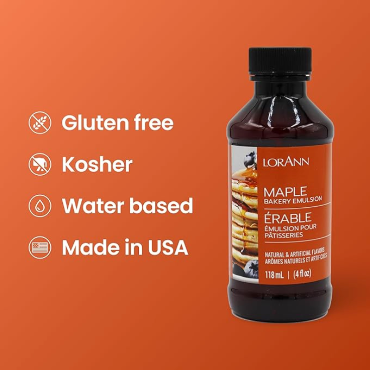 LorAnn Oils Maple, Bakery Emulsion - 4 OZ #0778-0806B - Papagino Foods Inc.