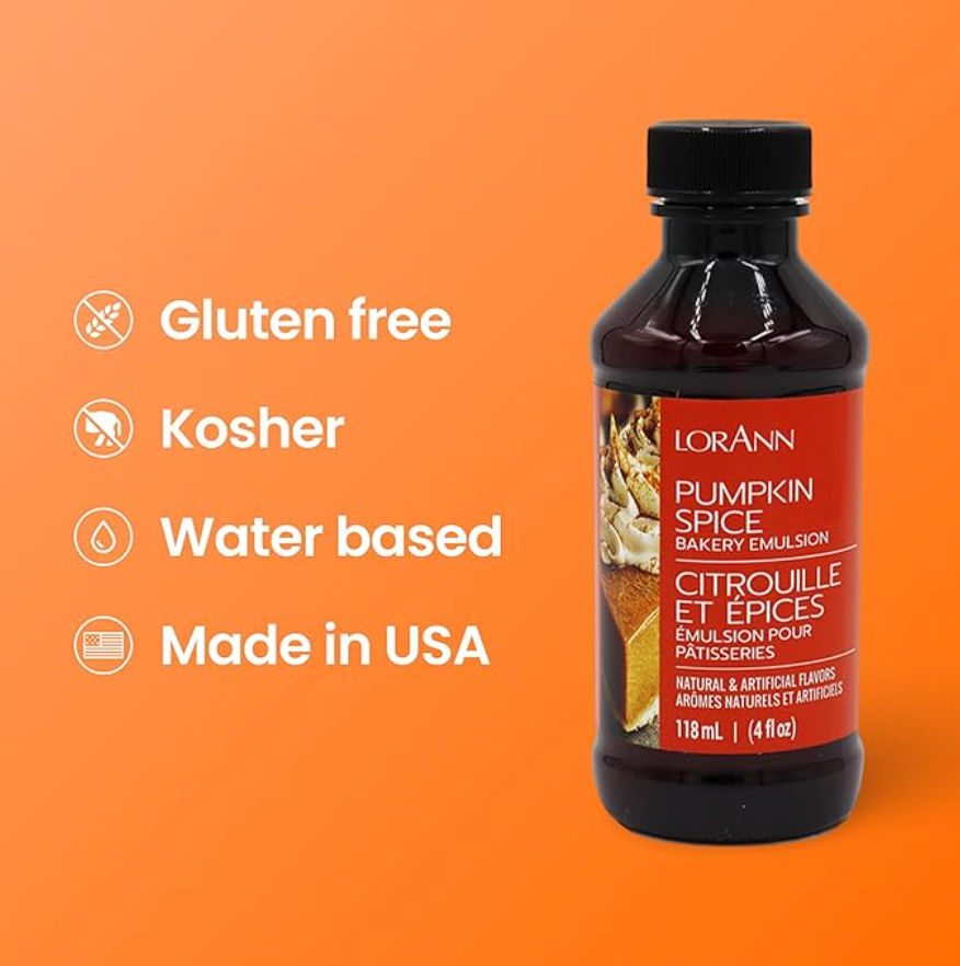 LorAnn Oils Pumpkin Spice, Bakery Emulsion - 4 OZ #0789-0806B - Papagino Foods Inc.