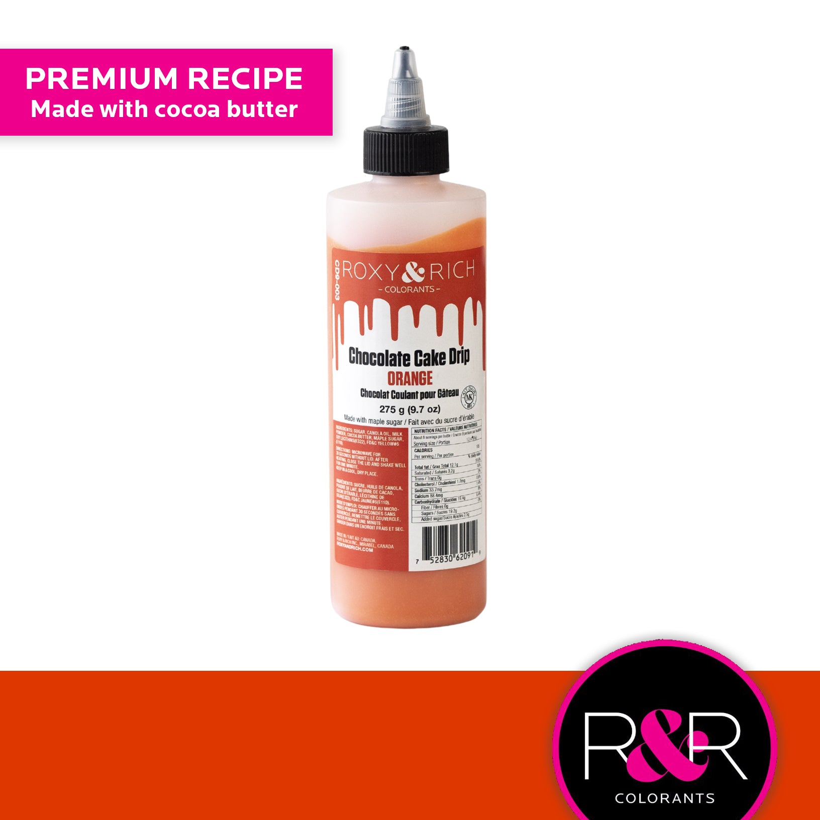 Roxy & Rich Cake Drip Orange (# CD9-003) - 9.7 OZ - Papagino Foods Inc.
