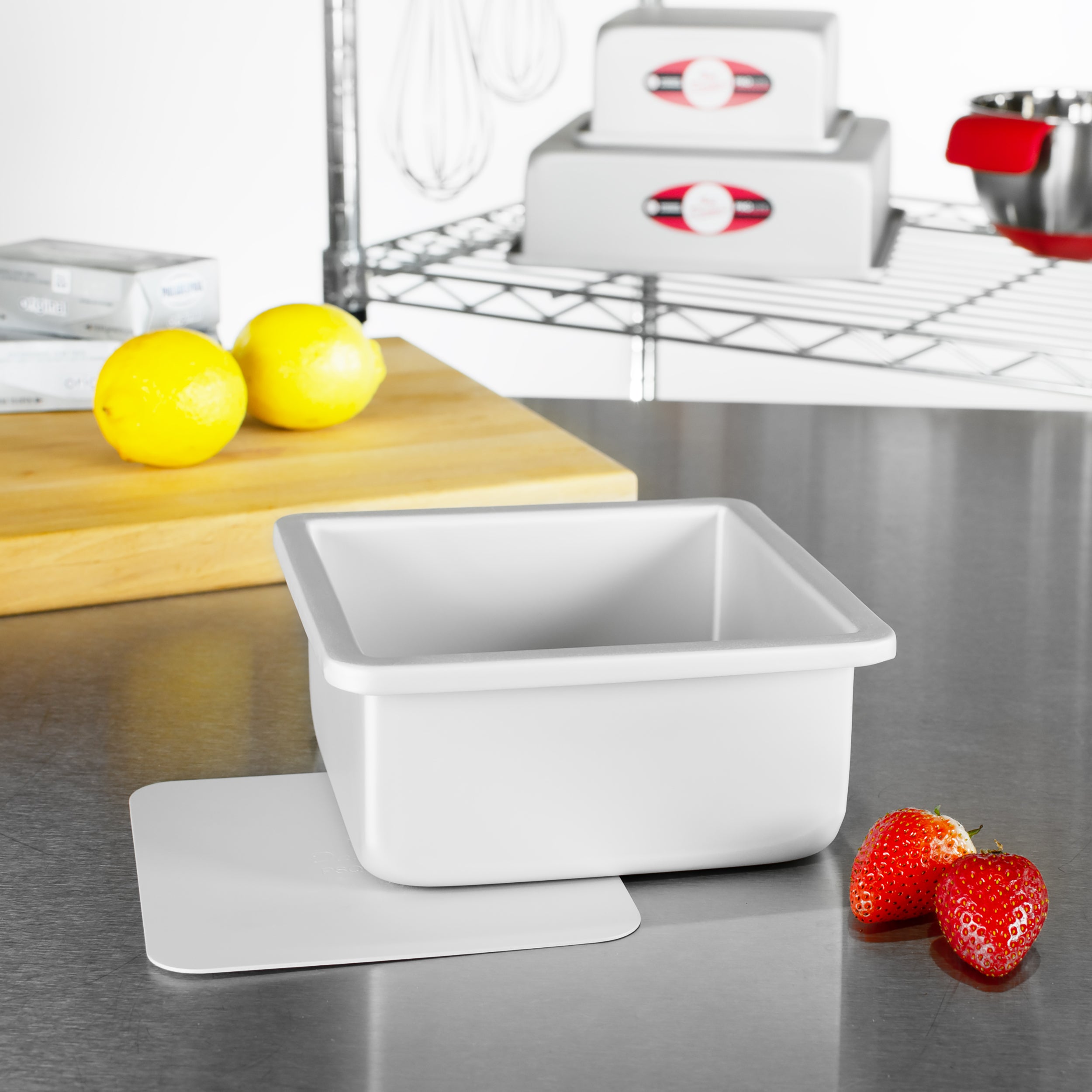 Fat Daddio, Anodized Aluminum, Square Pan Removable Bottom, 6 in x 6 in x 3 in (PSQCC-663) - Papagino Foods Inc.