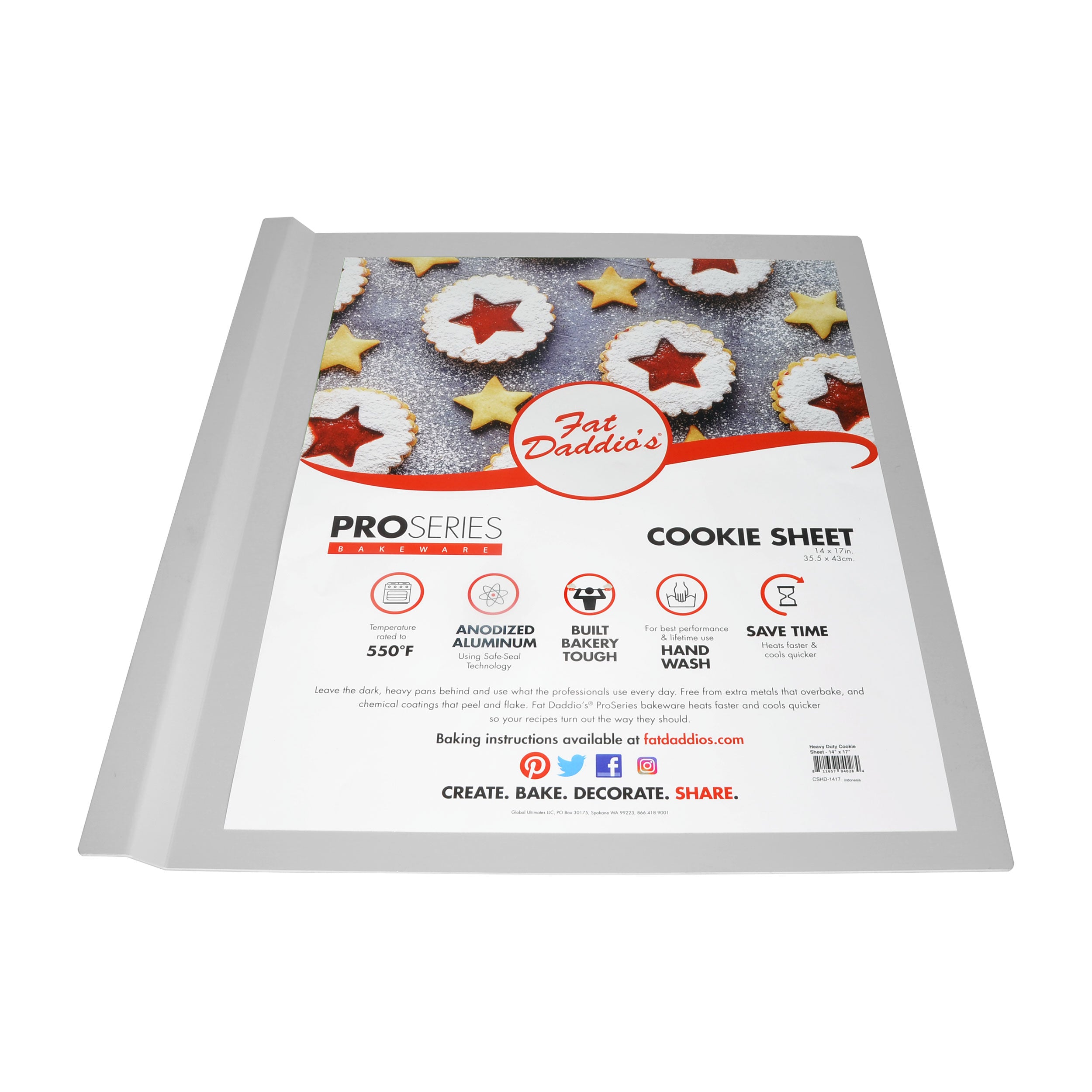 Fat Daddio, Heavy Duty Cookie Sheet, 14 in x 17 in (#CSHD-1417) - Papagino Foods Inc.
