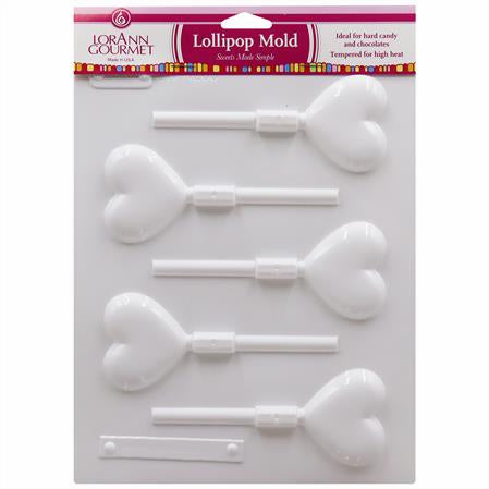 Hearts Lollipop Sheet Mold - Chocolate & Candy #5566-0000 - Papagino Foods Inc.