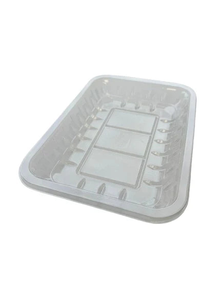 HQ-2 Clear Plastic Tray - Size - 8.38" x 5.90" x 1.18" - 500 pcs - Papagino Foods Inc.