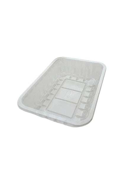 HQ 42P Clear Plastic Tray, Size 8.35" x 5.9" x 2.04" – 400 pcs - Papagino Foods Inc.