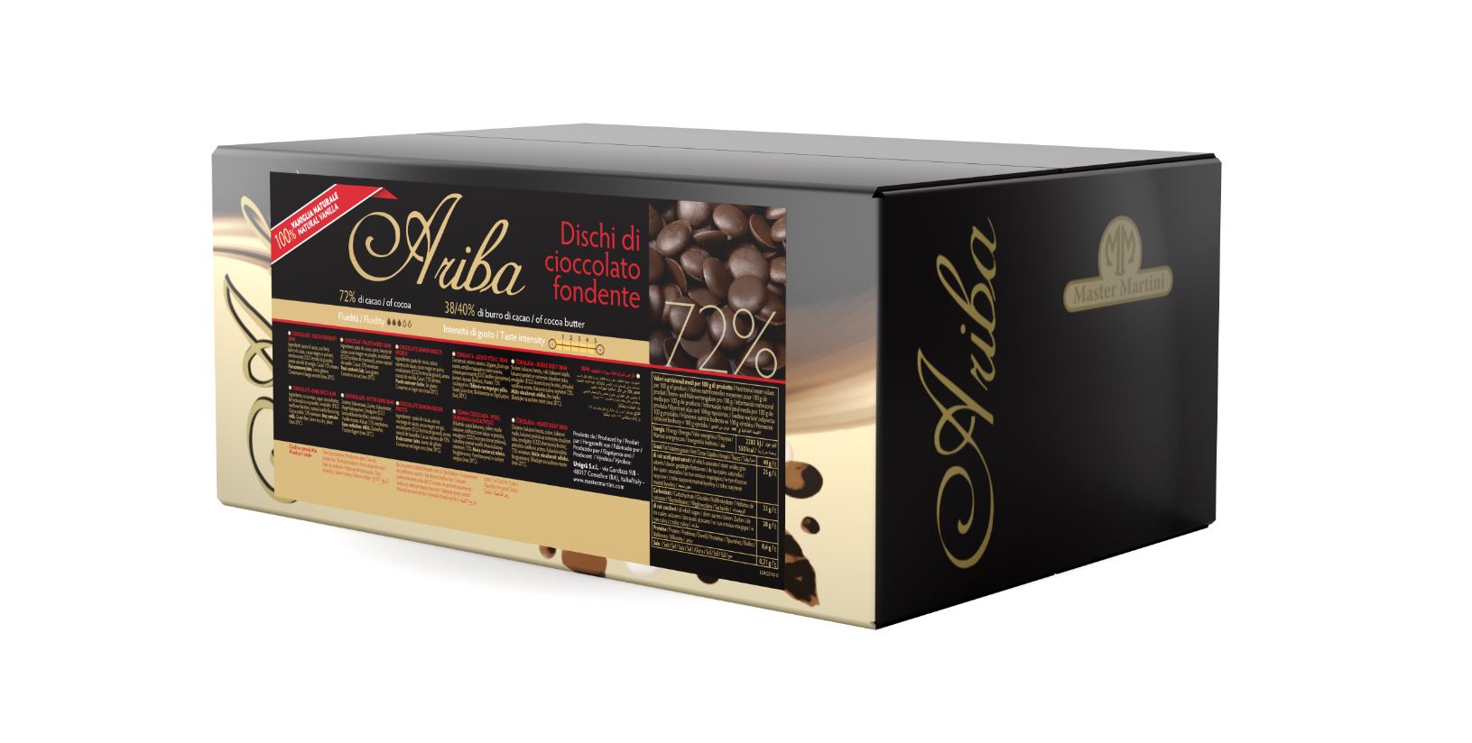 Master Martini Ariba Dark Couverture 72% 10 kg # AQ49FK - Papagino Foods Inc.