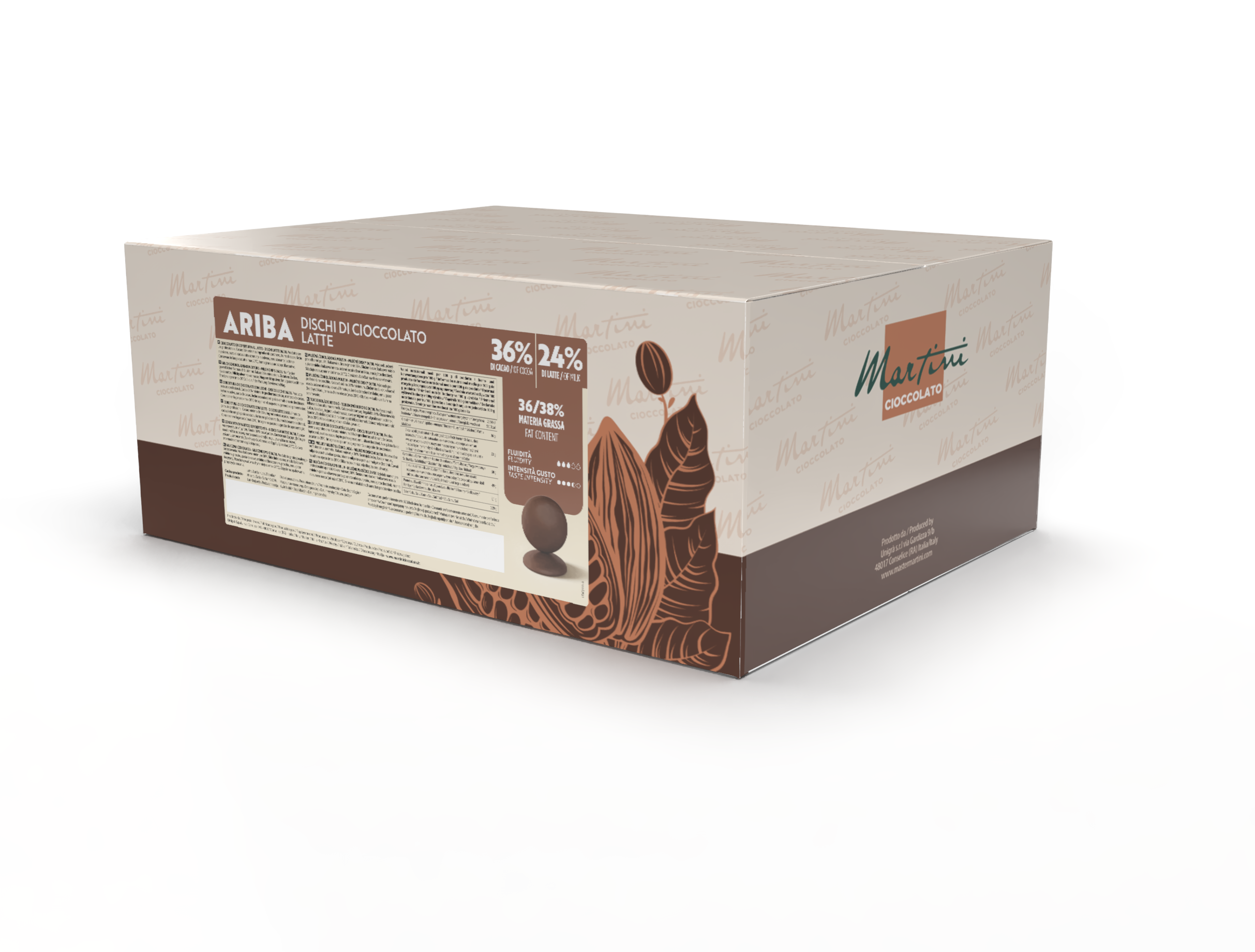 Master Martini Ariba Milk Couverture 24% 10 kg # AQ49CP - Papagino Foods Inc.