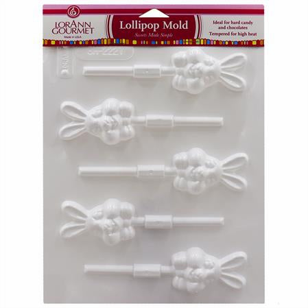 Rabbit Lollipop Sheet Mold - Chocolate & Candy #5534-0000 - Papagino Foods Inc.