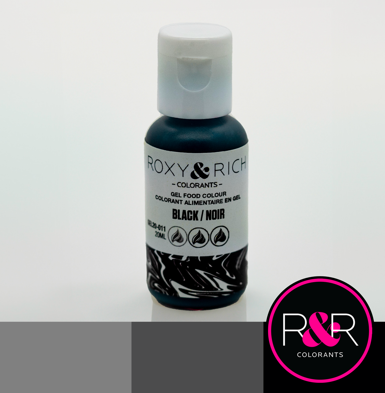 Roxy & Rich Coloring Gel - Black (20ml) GEL20-011 - Papagino Foods Inc.