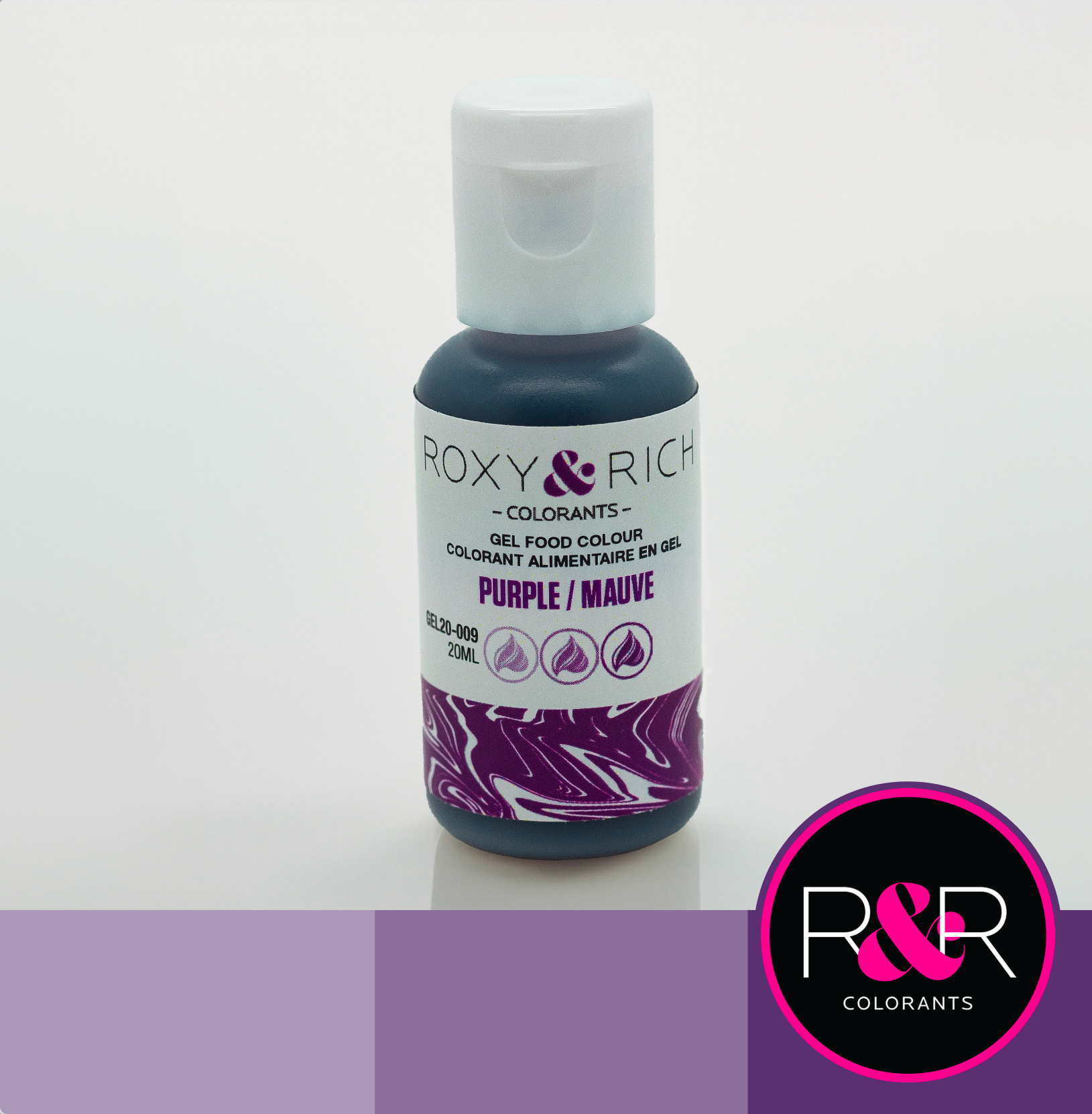 Roxy & Rich Coloring Gel - Purple (20ml) GEL20-009 - Papagino Foods Inc.