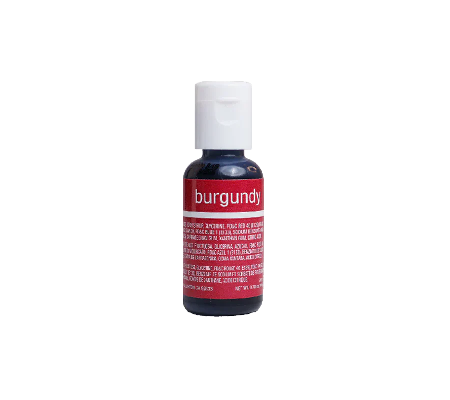 Chefmaster Burgundy Liqua-Gel Food Coloring (# 5051) 2.3 OZ - Papagino Foods Inc.