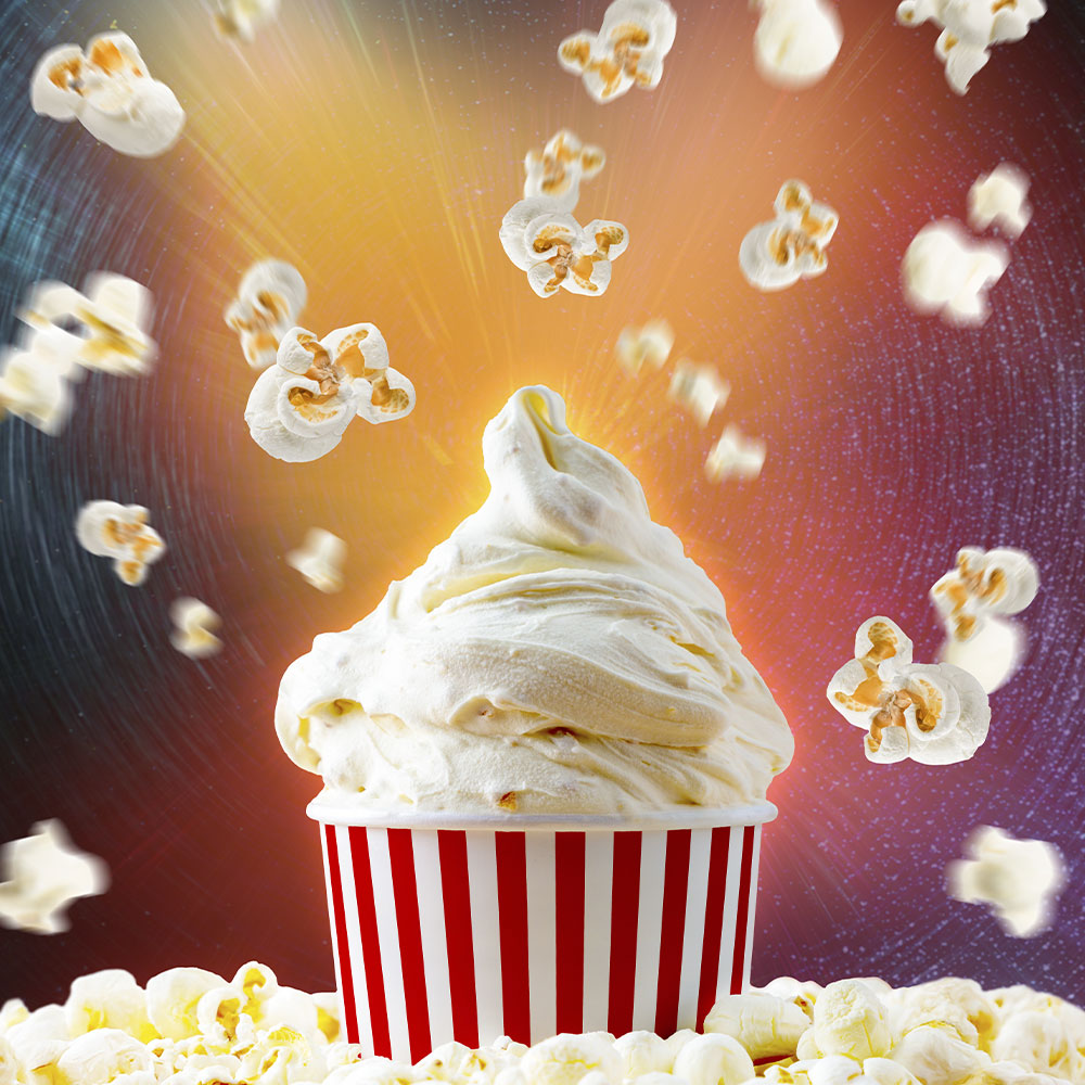 Papagino Foods Inc. PreGel Caramel Corn Sprint popcorn snack in a 1.2kg bag, caramel-coated popcorn with a crispy texture.