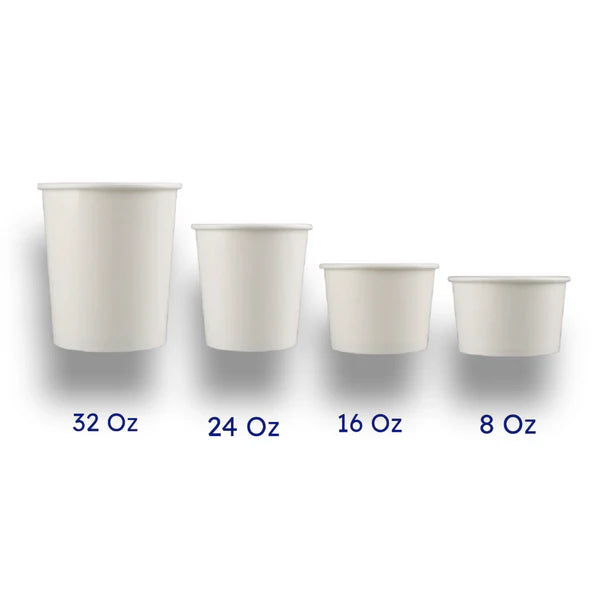 Golden Maple 16 oz Disposable Paper Soup Containers White