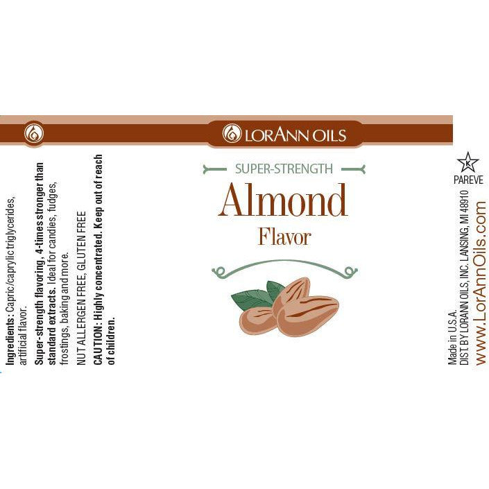 LorAnn Oils Almond Flavor - 1 OZ **BBD Aug 2024** - Papagino Foods Inc.