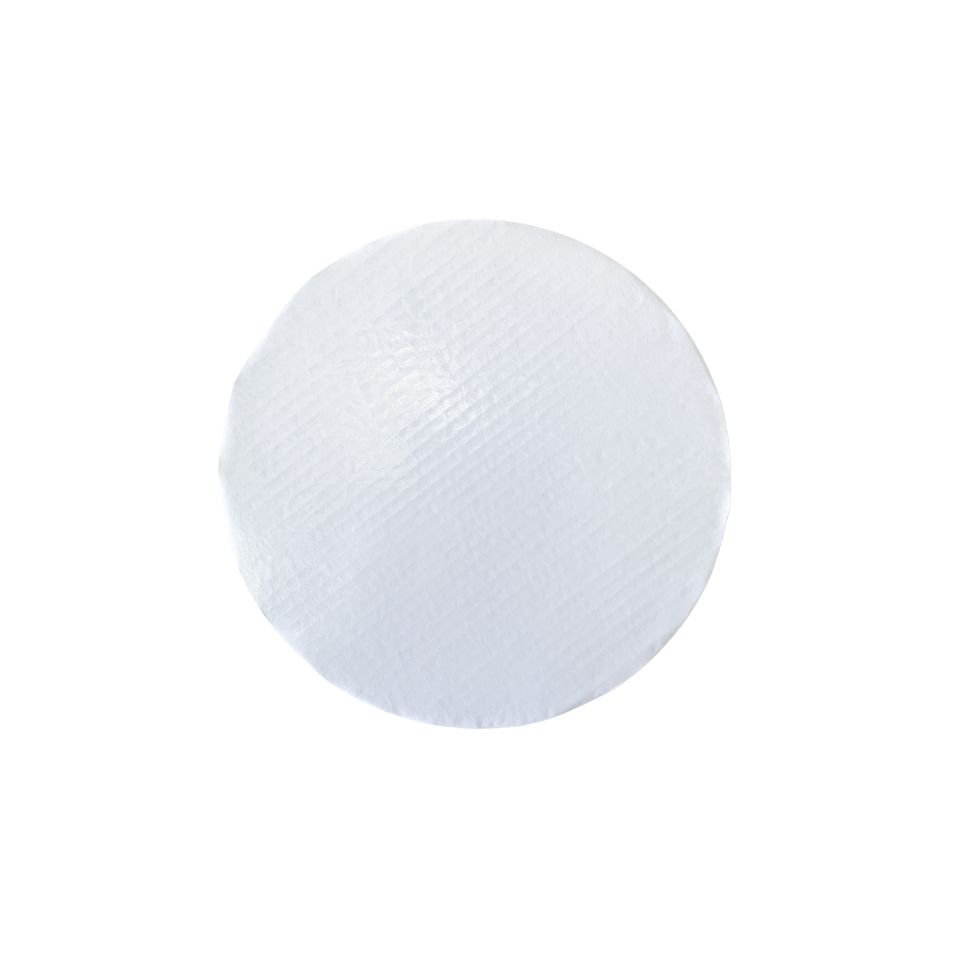 12" Round White Cake Drum / Board Embossed 1/2" - Papagino Foods Inc.