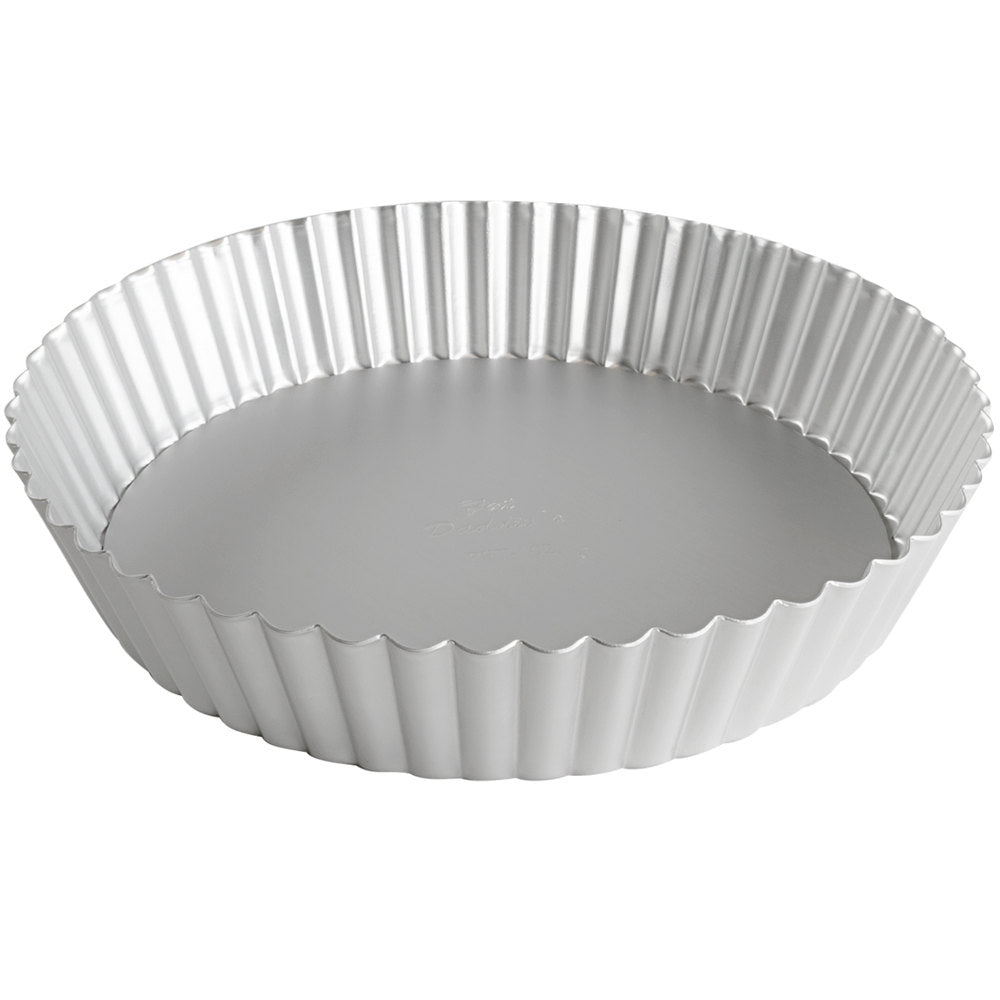 Fat Daddio, Anodized Aluminum, Fluted Tart Pan Removable Bottom, 9 1/2 in x 1 in (PFT-95) - Papagino Foods Inc.