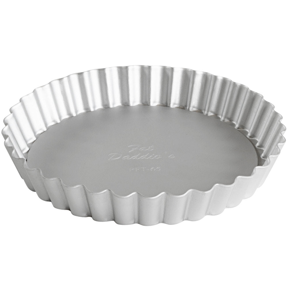 Fat Daddio, Anodized Aluminum, Fluted Tart Pan Removable Bottom, 6 1/2 in x 1 in (PFT-65) - Papagino Foods Inc.