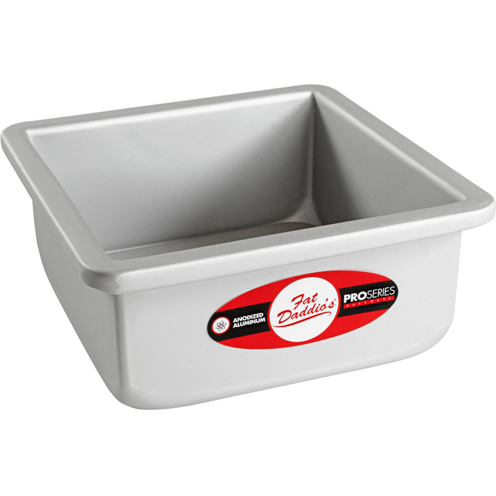 Fat Daddio, Anodized Aluminum, Square Pan Removable Bottom, 6 in x 6 in x 3 in (PSQCC-663) - Papagino Foods Inc.