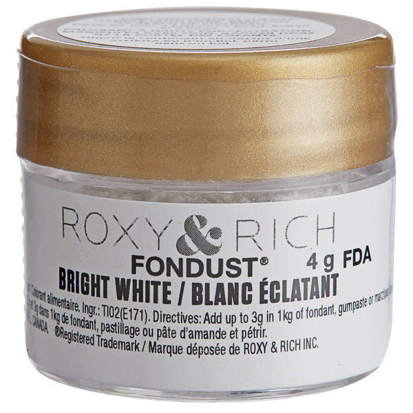 Roxy & Rich Bright White  Fondust  (# F4-001) 4 G - Papagino Foods Inc.