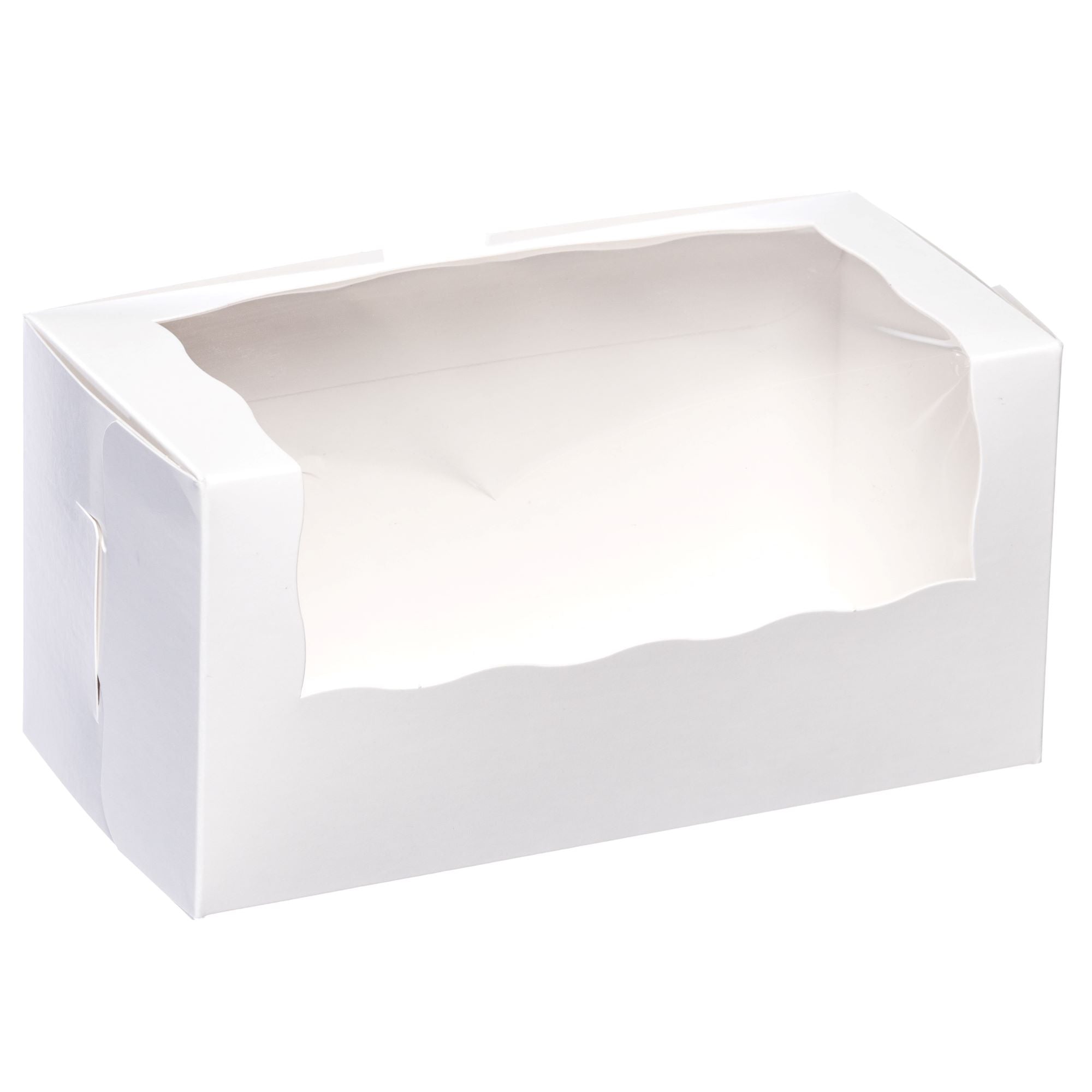 2 Cupcake Box with White window  8  x 4  x 4 - Papagino Foods Inc.