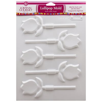 Tulip Lollipop Sheet Mold - Chocolate & Candy # 5528-0000 - Papagino Foods Inc.
