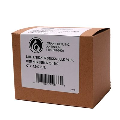 LorAnn Small Sucker Sticks 1500 pieces, 4" x 1/8" # 5720-1500 - Papagino Foods Inc.