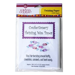 LorAnn Twisting Wax Paper 4 1/2" x 5 1/2" 100 units # 5728-0000 - Papagino Foods Inc.