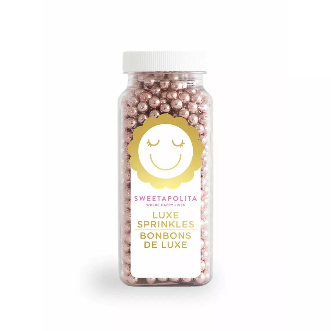 4MM ROSE GOLD DRAGÉES 4 oz Bottle (Net Weight 3.5 oz) Sweetapolita **BBD OCT 2023** - Papagino Foods Inc.