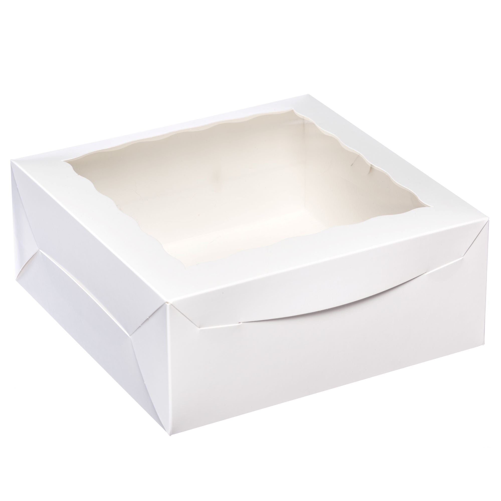 6 Cupcake Box with Window White 10 x 10 x 4 - Papagino Foods Inc.