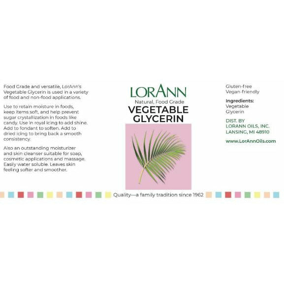 LorAnn Vegetable Glycerin, Natural 4 oz. # 7110-0800 - Papagino Foods Inc.