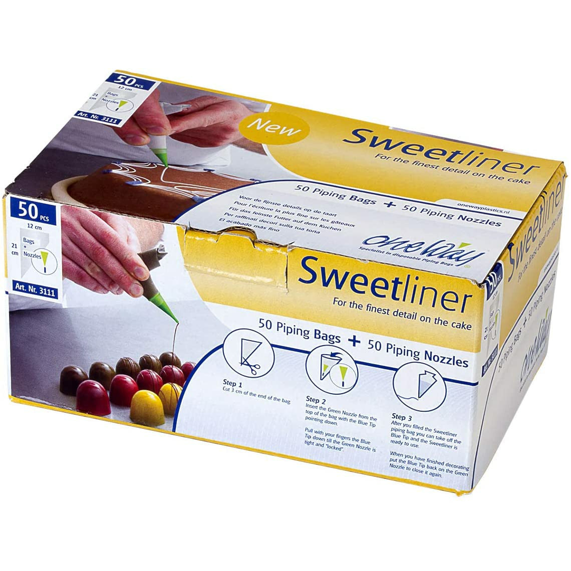 PIPPING BAG-SWEETLINER WITH NOZZLE-50PK - Papagino Foods Inc.