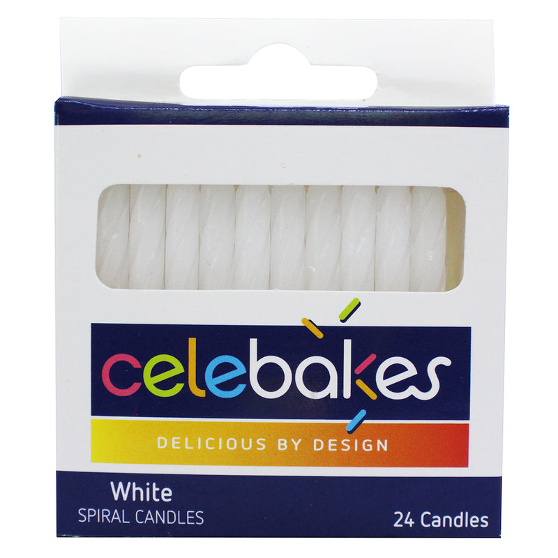 Celebakes Candle - Spiral White, 24 ct [7500-1014]
