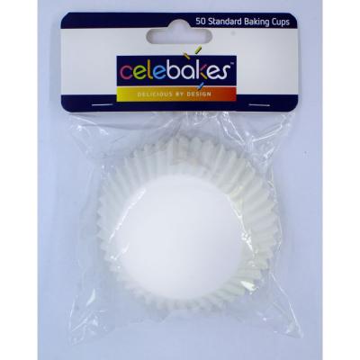 Celebakes White Standard Baking Cups, 50 Count - Papagino Foods Inc.