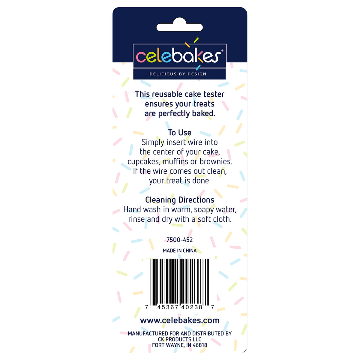 Celebakes Stainless Steel Cake Tester, 4.5" Pin - Papagino Foods Inc.