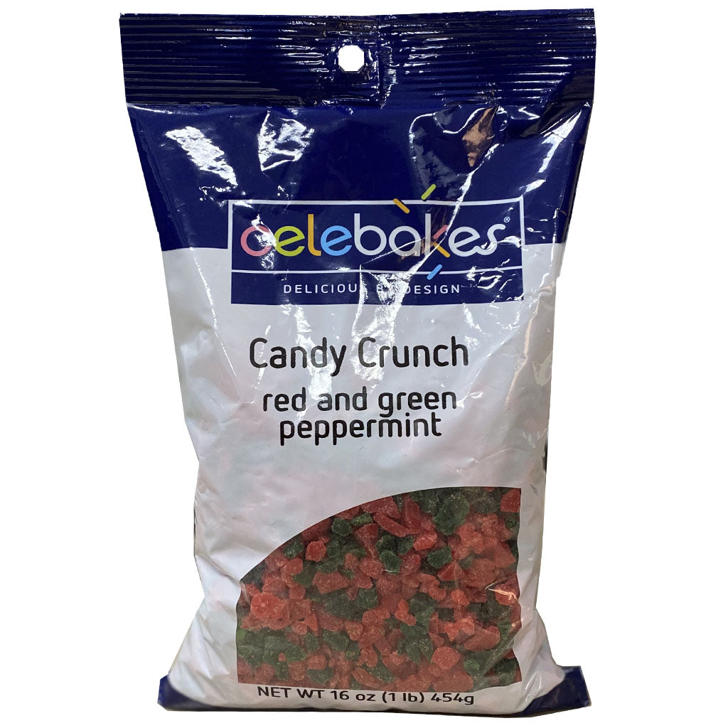 Celebakes Red & Green Peppermint Candy Crunch, 16 oz. - Papagino Foods Inc.