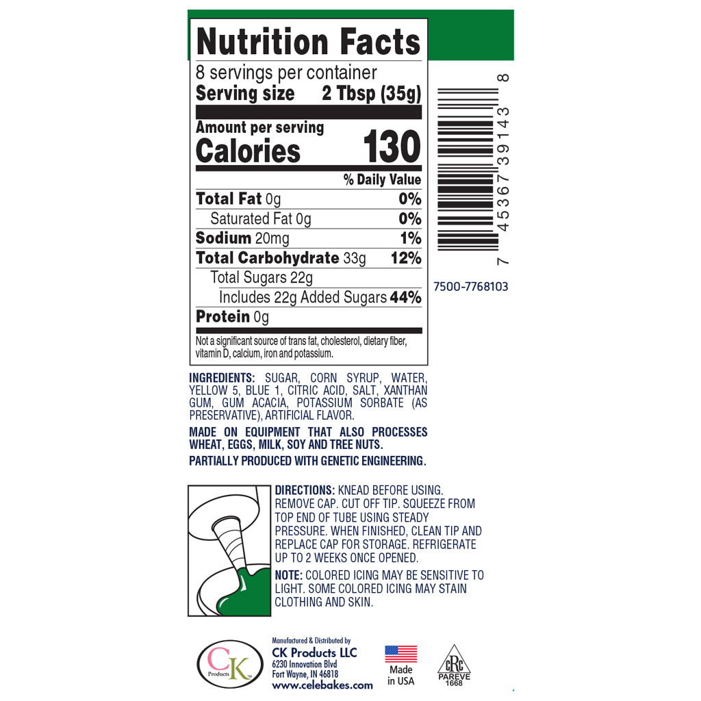 Celebakes Green Cookie Icing, 10 oz - Papagino Foods Inc.