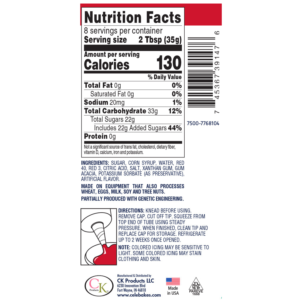 Celebakes Red Cookie Icing, 10 oz - Papagino Foods Inc.