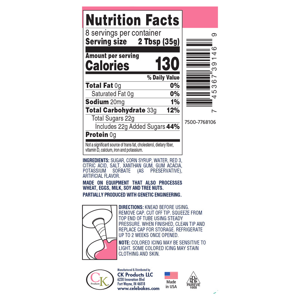 Celebakes Pink Cookie Icing, 10 oz - Papagino Foods Inc.