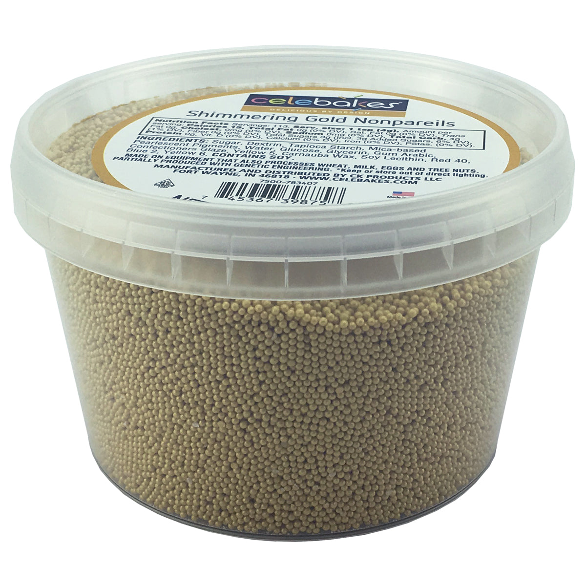 Gold Shimmering Nonpareils, 16 oz - Papagino Foods Inc.