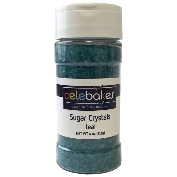 Teal Sugar Crystals, 4 oz. Product #7500-78504T - Papagino Foods Inc.