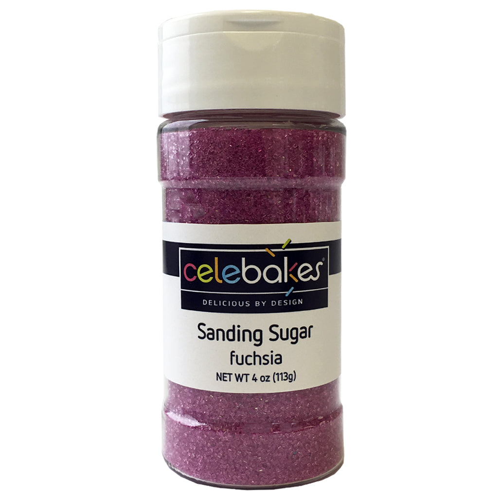 Celebakes Fuchsia Sanding Sugar, 4 oz. Product #7500-78505F - Papagino Foods Inc.