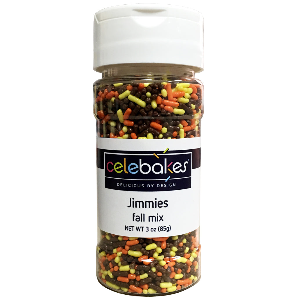 Celebakes Fall Mix Jimmies, 3 oz. Product #7500-78530F - Papagino Foods Inc.