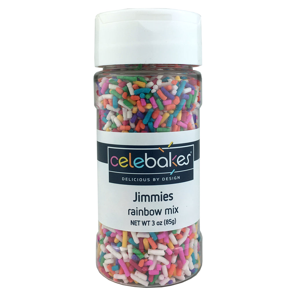 Rainbow Mix Jimmies - 3 oz Product #7500-78530M - Papagino Foods Inc.