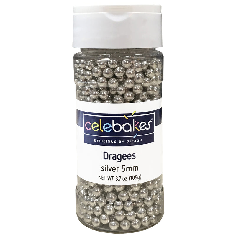 Silver 4mm Dragees, 3.7 oz.